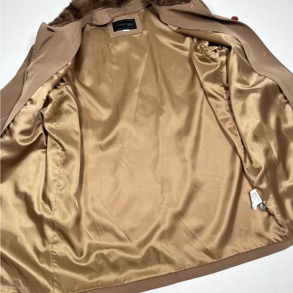 Casey Park genuine mink color trench coat jacket - Picture 5 of 12